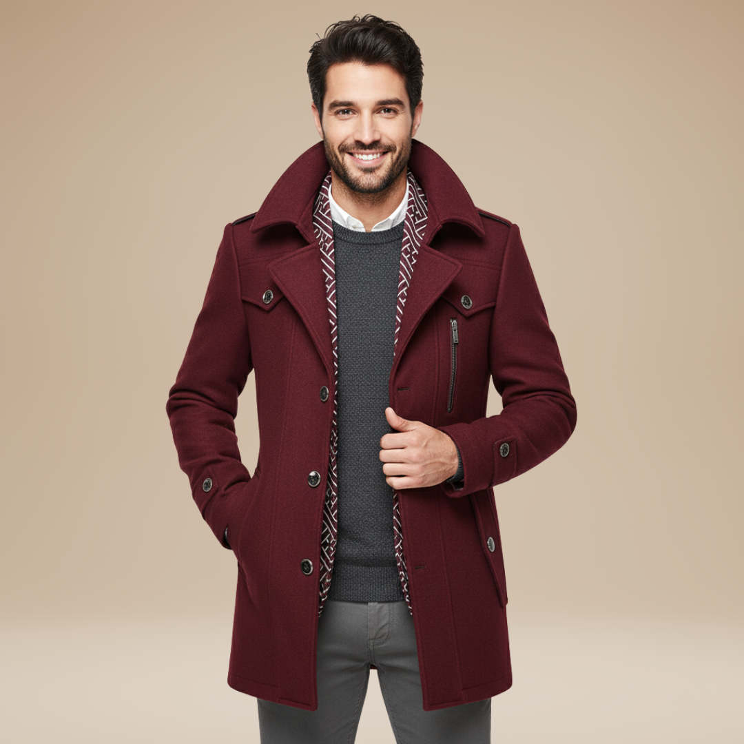 Cesare | Cappotto Uomo Elegante a Doppio Petto
