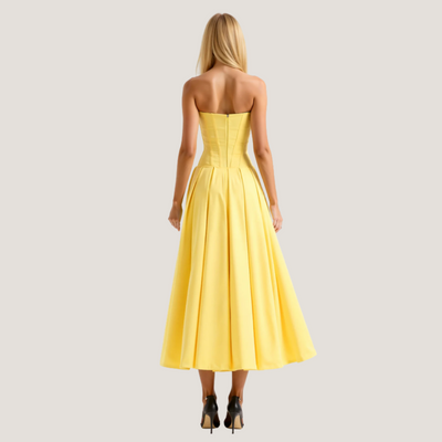 Rebecca | Abito Midi con Corsetto e Gonna a Ruota