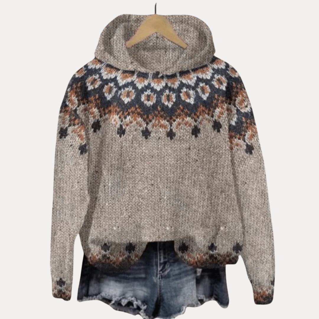 Giada | Maglione Jacquard con Cappuccio