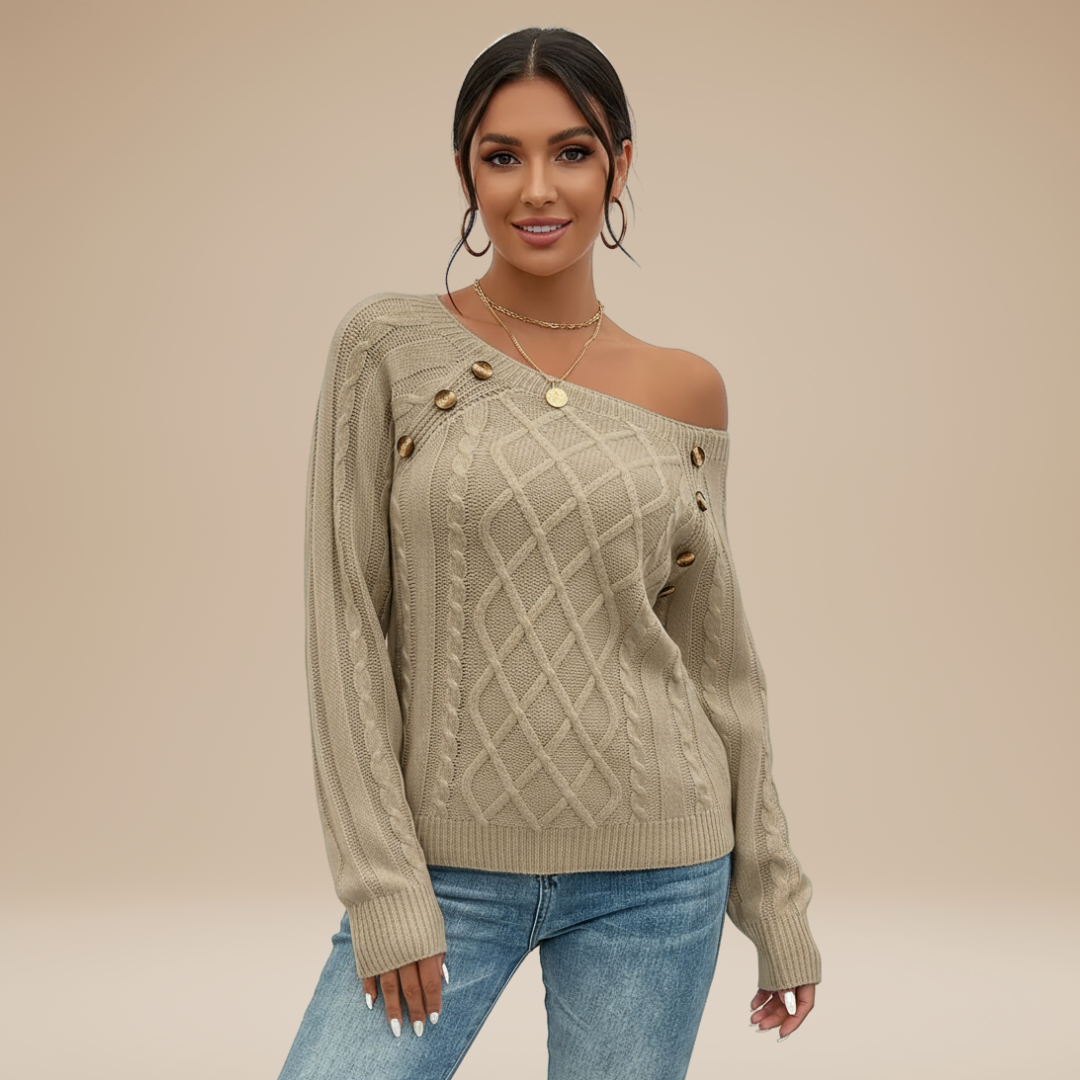 aaAngelina | Maglione a Treccia Donna Stile Chic Raffinato