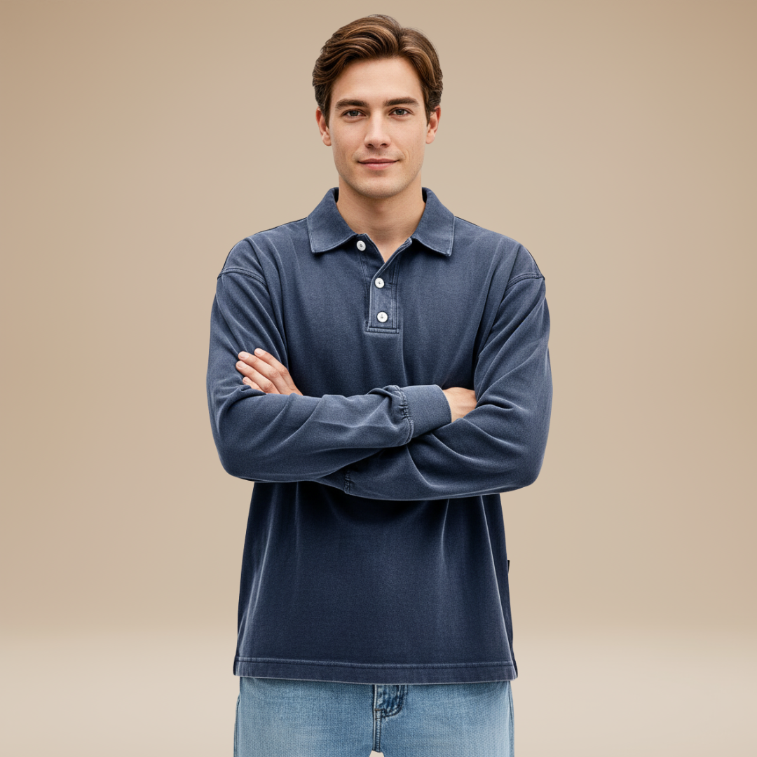 Jacopo | Polo Uomo a Maniche Lunghe dal Design Essenziale