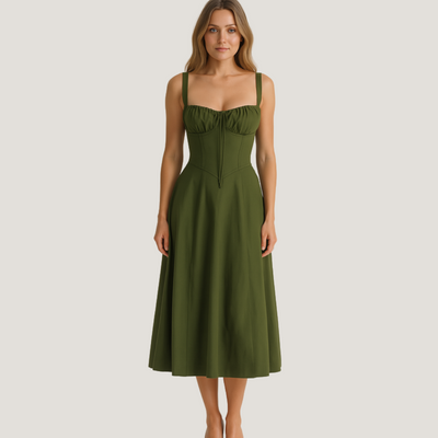 Lorenza | Abito Midi con Corpino Strutturato