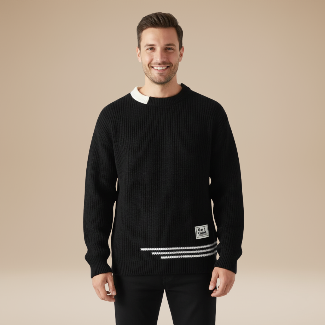 Terzo | Maglione Uomo con Dettagli a Contrasto