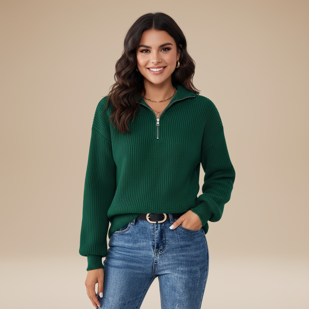 Accursia | Maglione Donna Mezza Zip Morbido Elegante