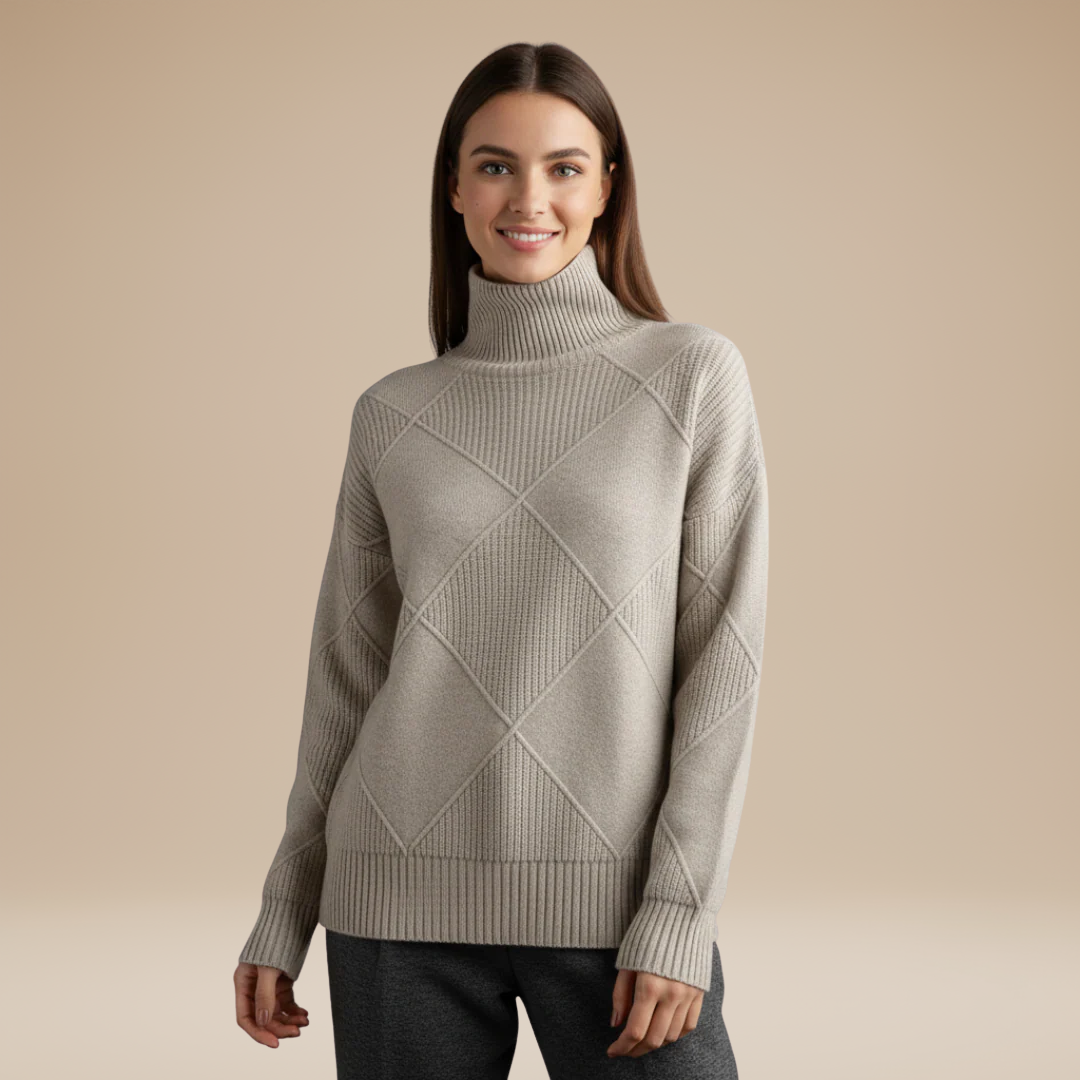 Beatrice | Turtleneck Sweater with Embossment