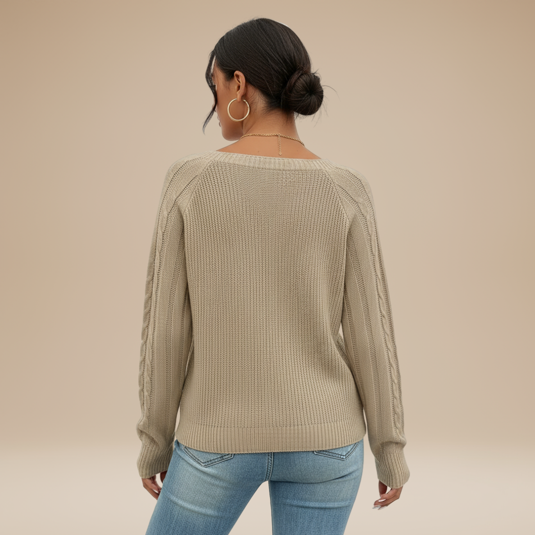 aaAngelina | Maglione a Treccia Donna Stile Chic Raffinato