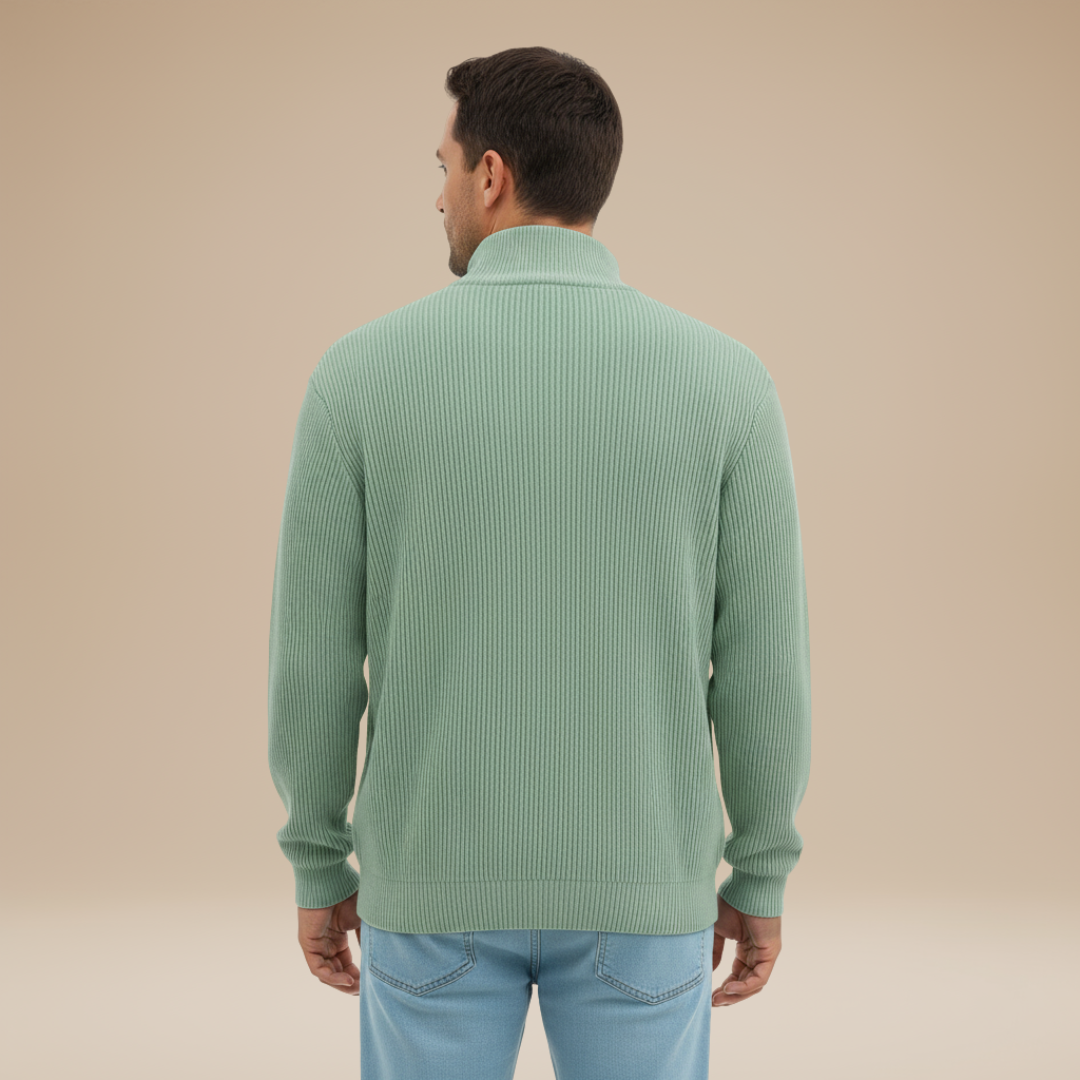 Mirko | Maglia Uomo con Mezza Zip e Trama a Rilievo