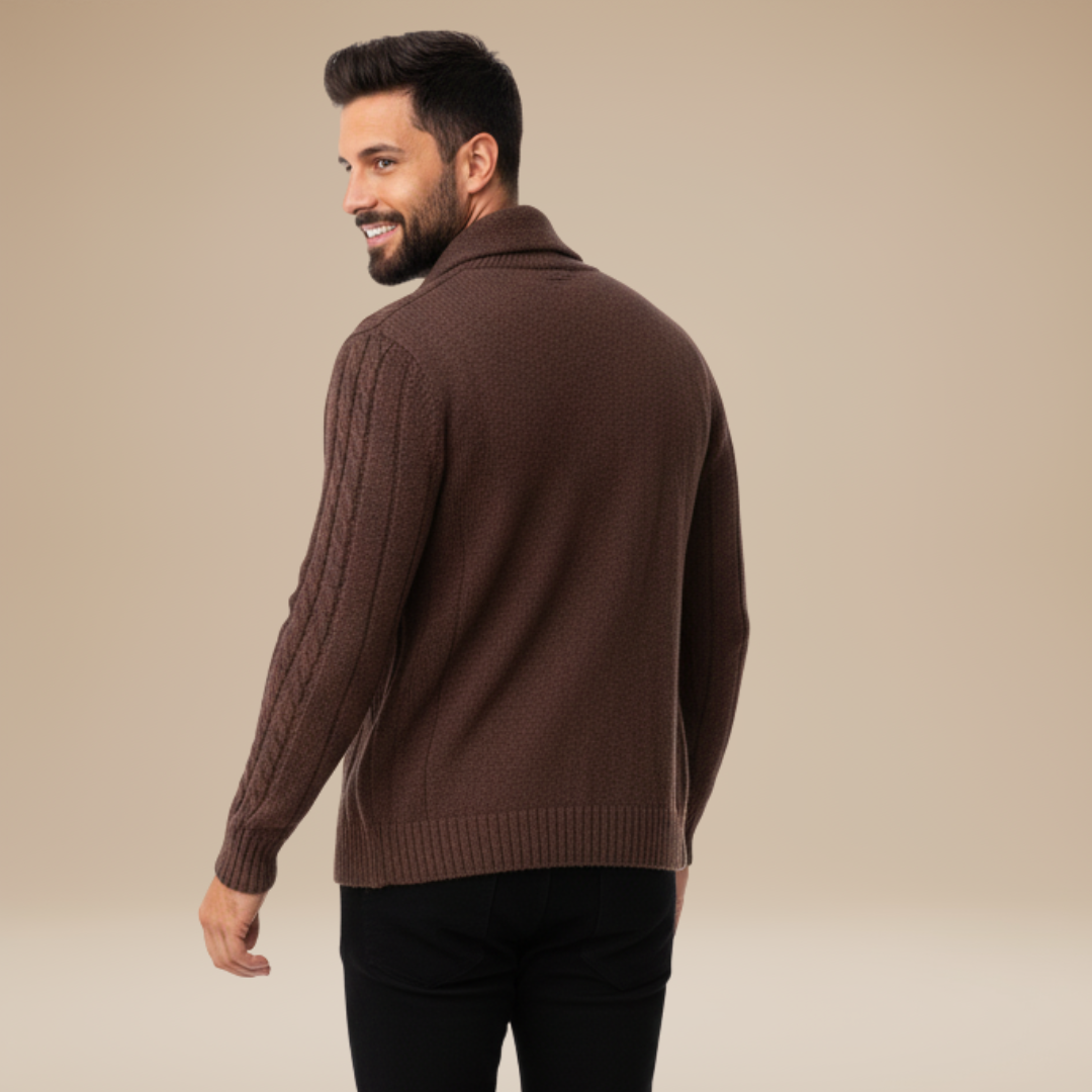 Simone | Cardigan Uomo con Collo Sciallato Classico