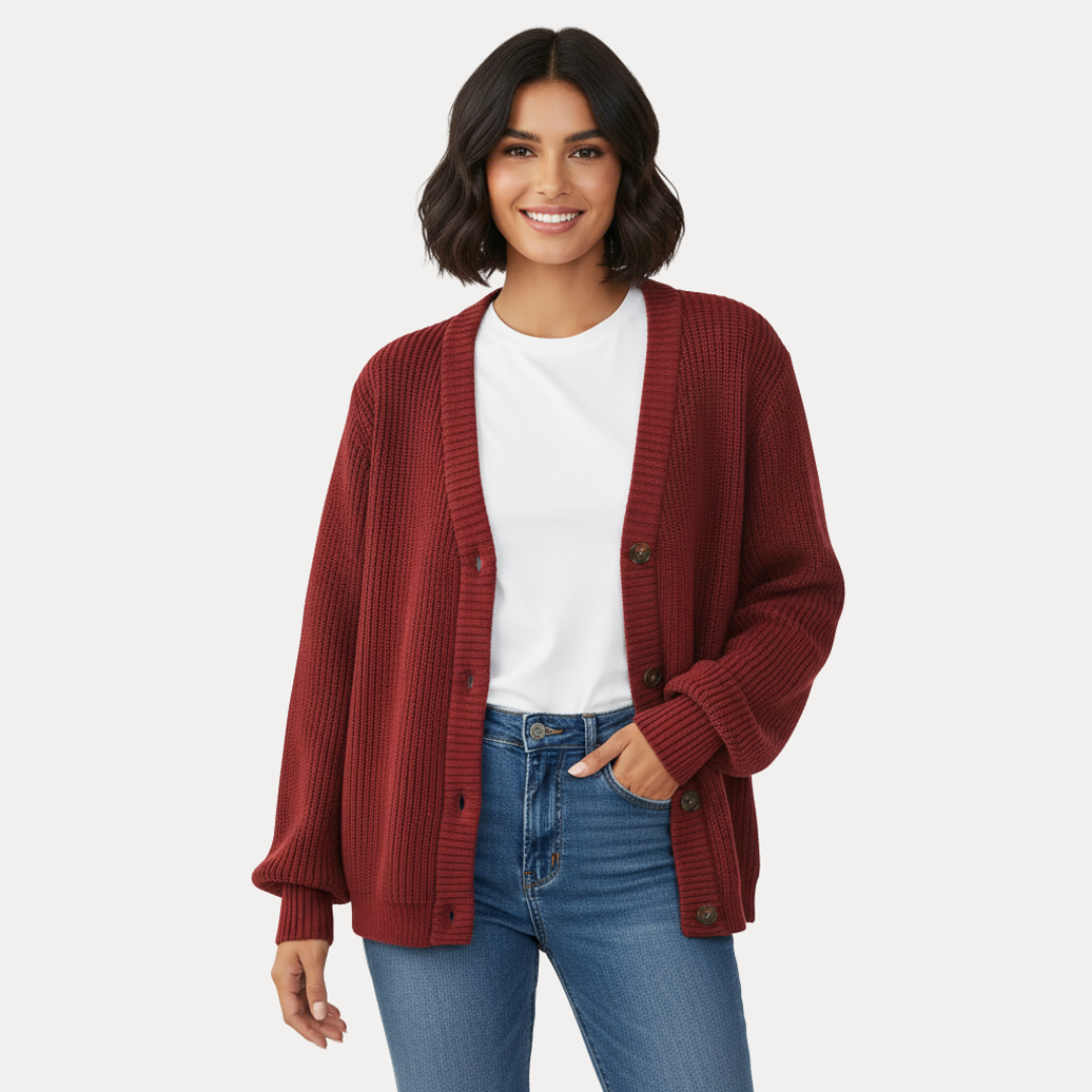 Giulia | Cardigan a Coste con Bottoni