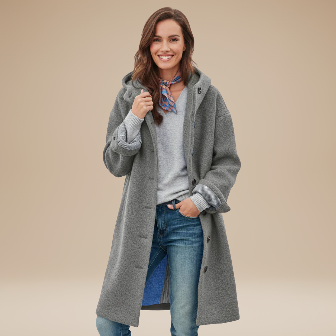 Aurora | Cappotto Lungo Donna con Cappuccio Elegante