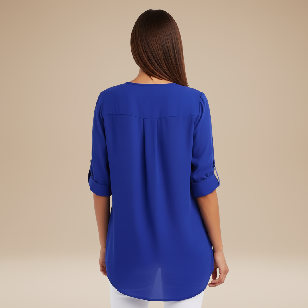 Elisa | Blusa Donna con Zip Frontale Moderna