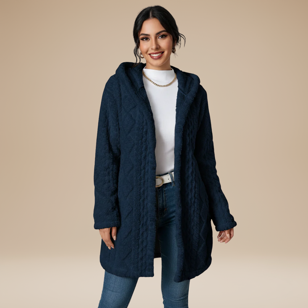 Sofia | Cappotto Donna Lungo Morbido con Cappuccio