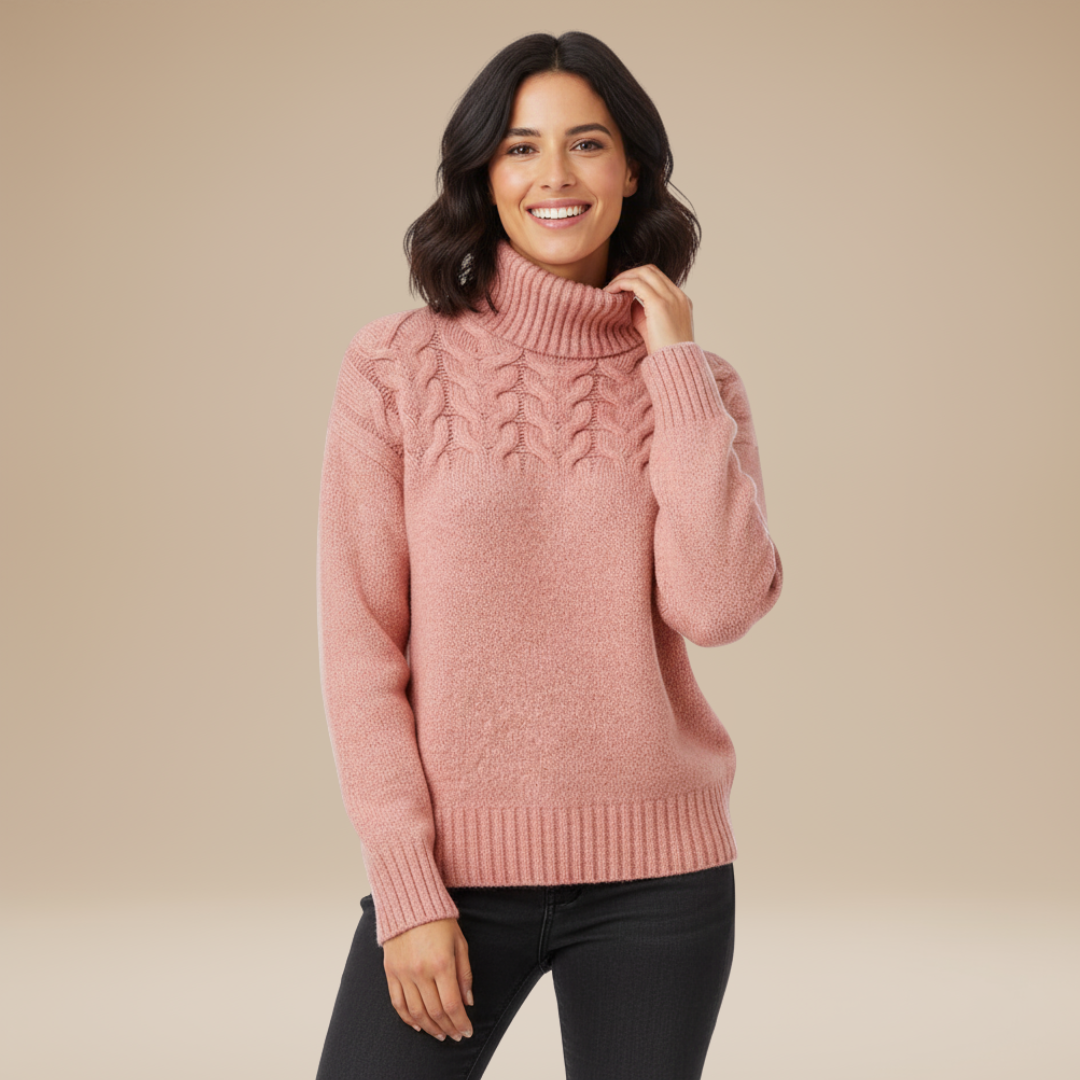 Luciana | Braided Turtleneck Sweater