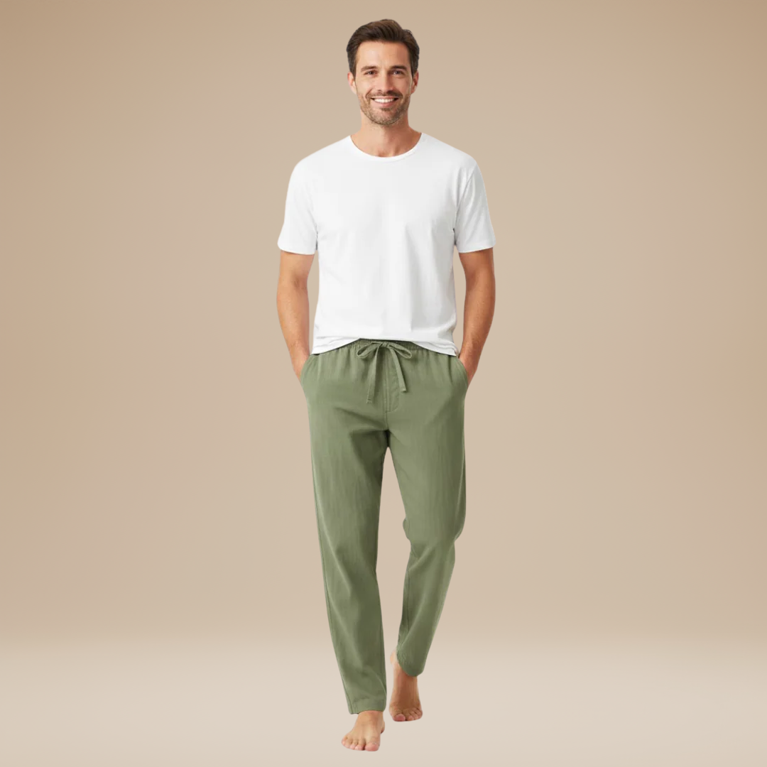 Matteo | Men's Linen-Effect Trousers