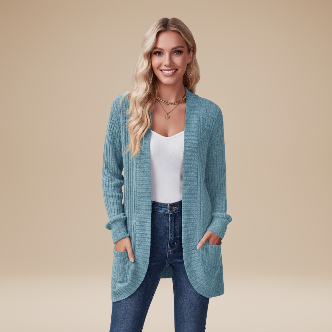 Cecilia | Women's Ribbed Cardigan with Pockets