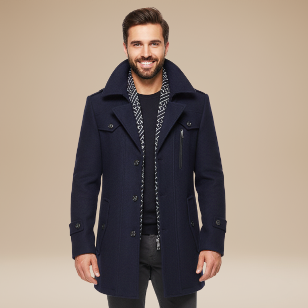 Cesare | Cappotto Uomo Elegante a Doppio Petto