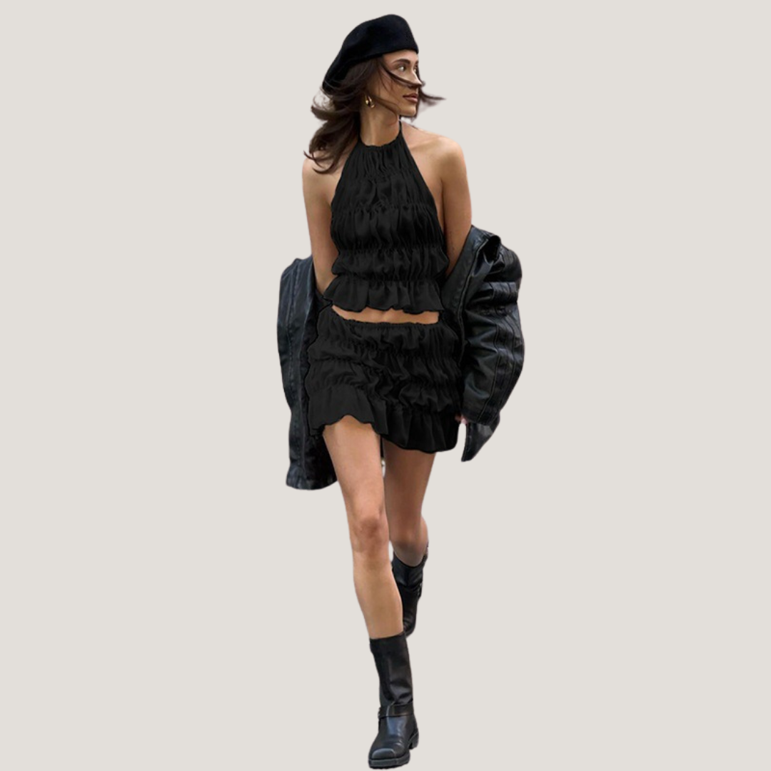 Brunella | Set Estivo con Top e Gonna a Balze