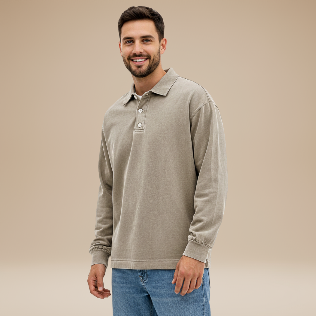 Jacopo | Polo Uomo a Maniche Lunghe dal Design Essenziale