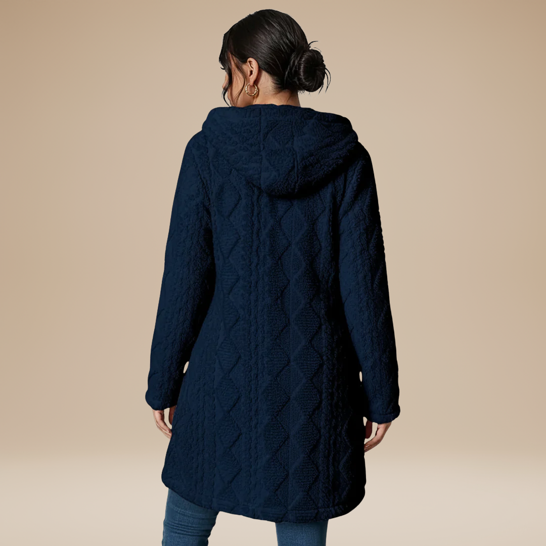 Sofia | Cappotto Donna Lungo Morbido con Cappuccio