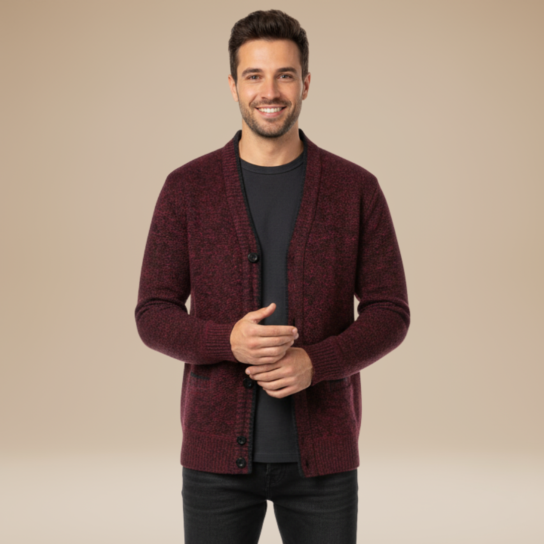 Achille | Cardigan Termico Uomo Morbido Caldo Classico