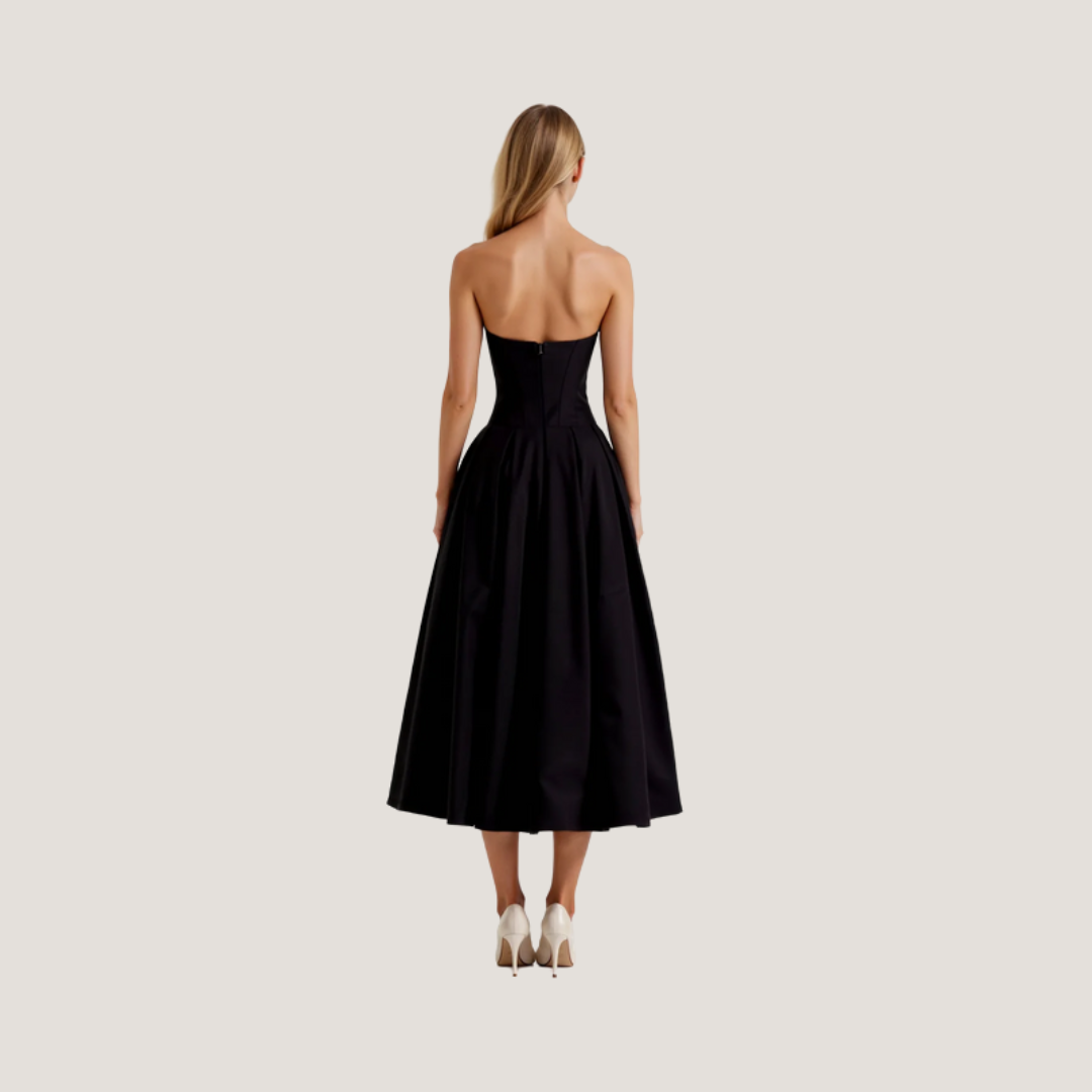 Rebecca | Abito Midi con Corsetto e Gonna a Ruota