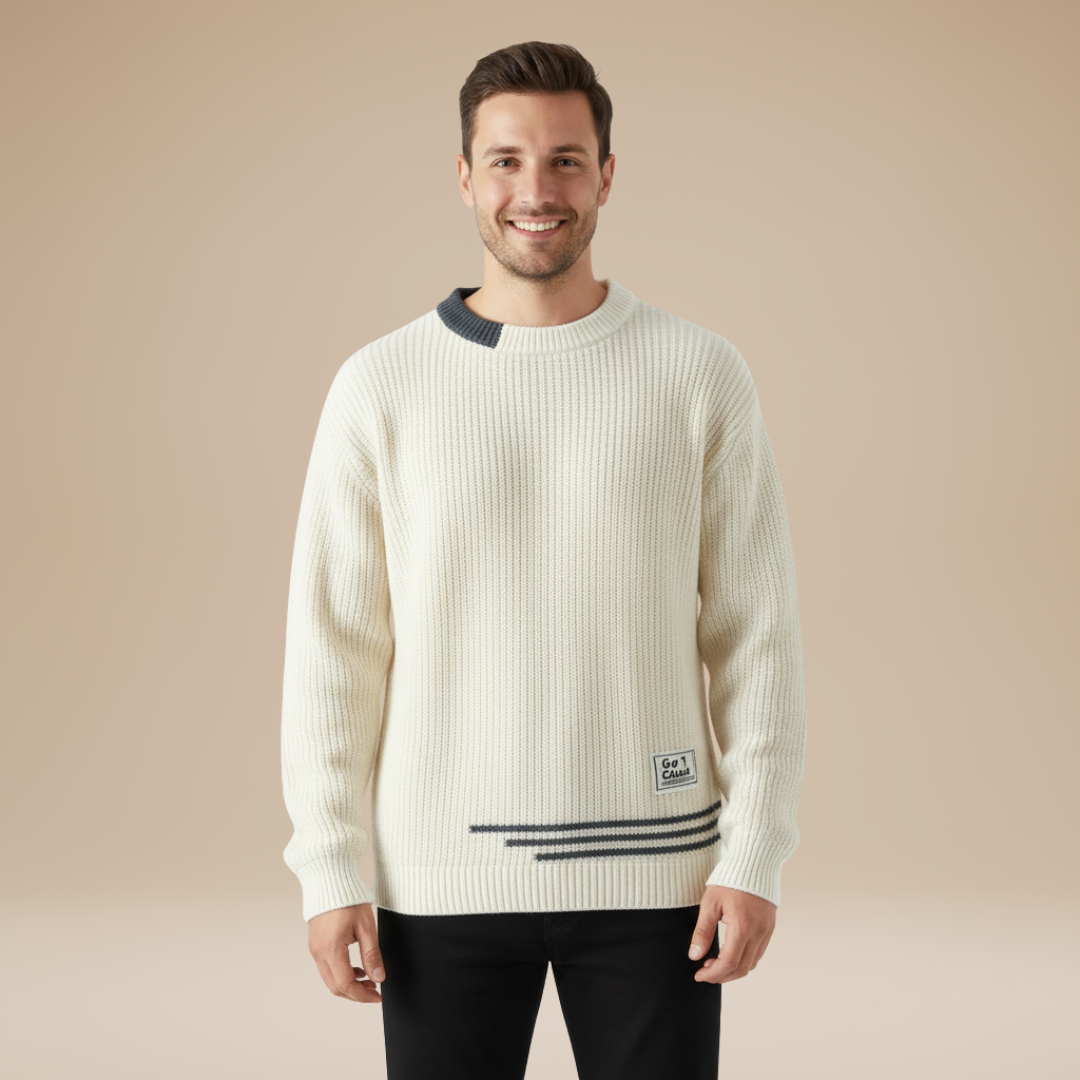 Terzo | Maglione Uomo con Dettagli a Contrasto