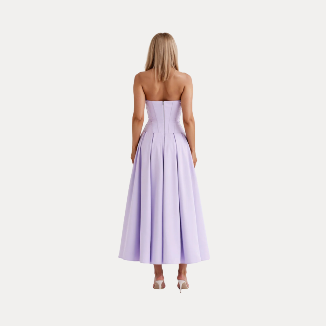Rebecca | Abito Midi con Corsetto e Gonna a Ruota
