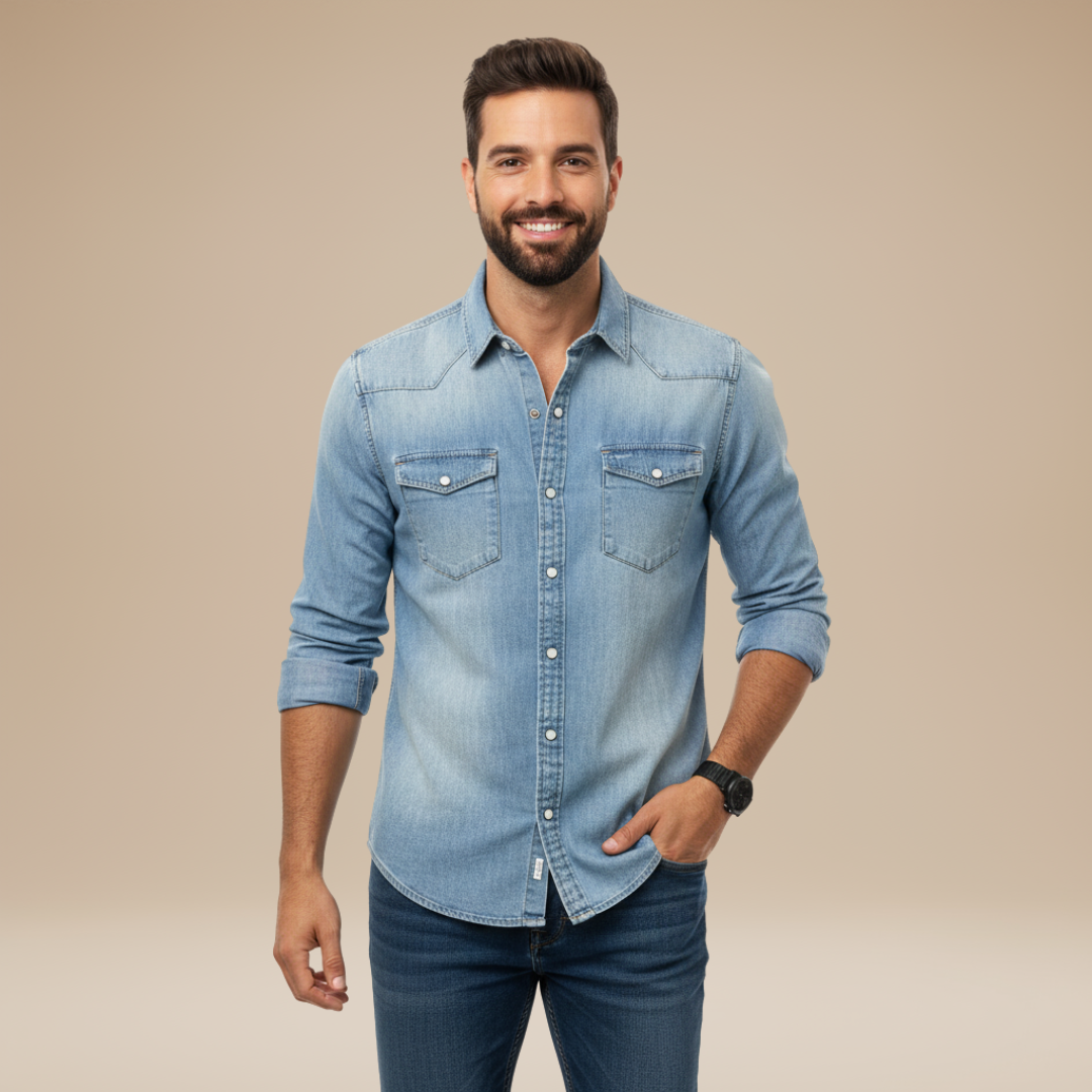 Arden | Camicia Uomo Casual in Denim Leggera
