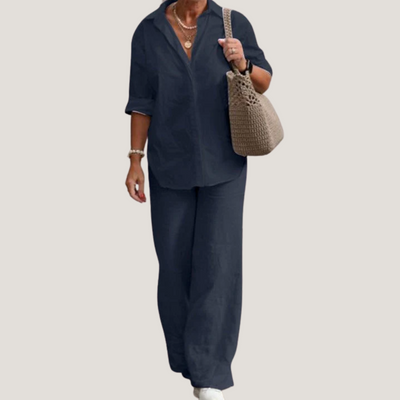 Sibilla | Completo Donna con Camicia e Pantaloni Larghi