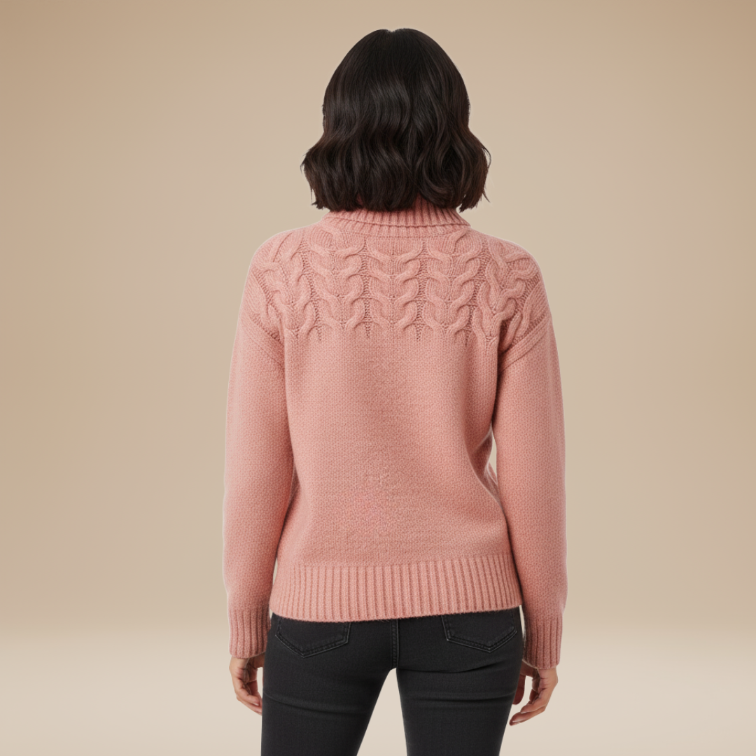 Luciana | Braided Turtleneck Sweater