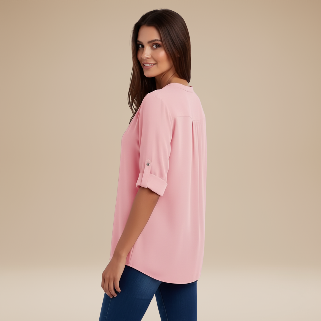 Elisa | Blusa Donna con Zip Frontale Moderna