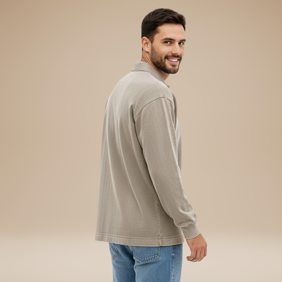 Jacopo | Polo Uomo a Maniche Lunghe dal Design Essenziale