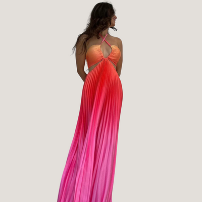 Sibilla | Abito Lungo Plissettato con Cut-Out