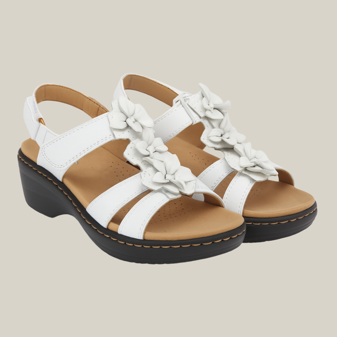 Giorgia | Sandali con Zeppa Floreali