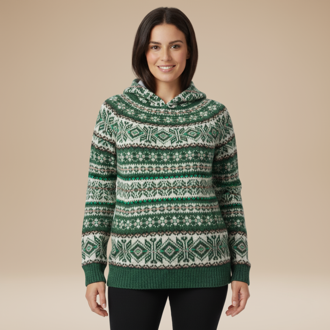Giada | Jacquard Hooded Sweater