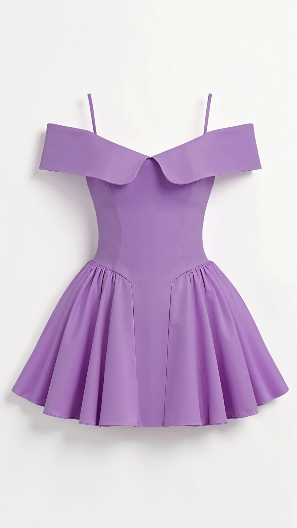 Lavinia | Abito Corto con Scollo Bardot e Gonna Voluminosa – Stile Teatrale e Seducente