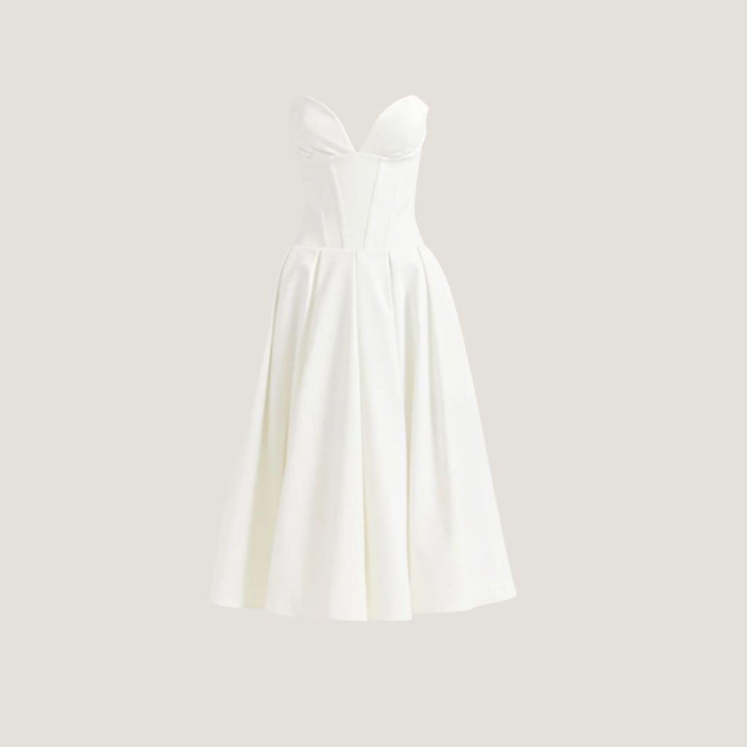 Rebecca | Abito Midi con Corsetto e Gonna a Ruota