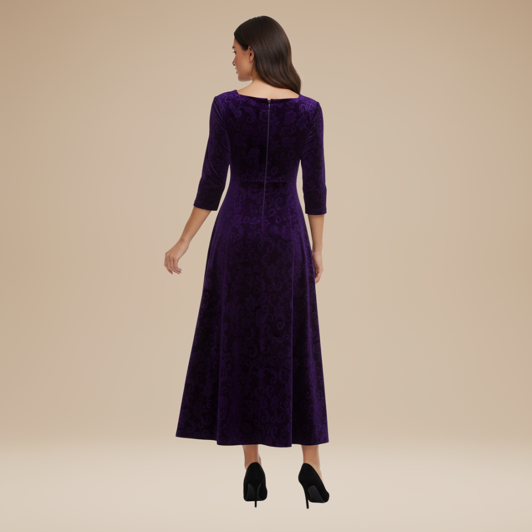 aaValeria | Abito Velluto Jacquard Donna Stile Regale