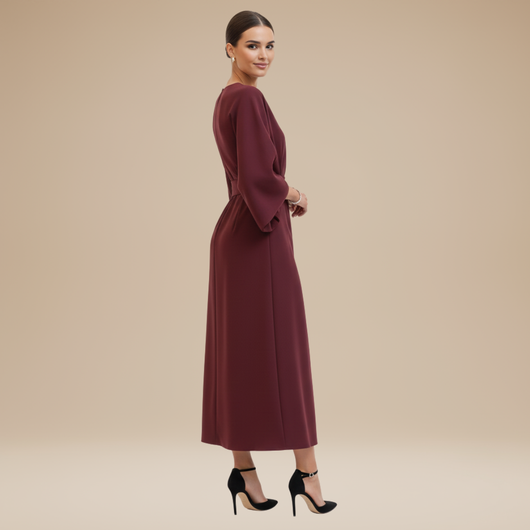 Nives | Abito Midi Elegante Donna con Maniche Ampie