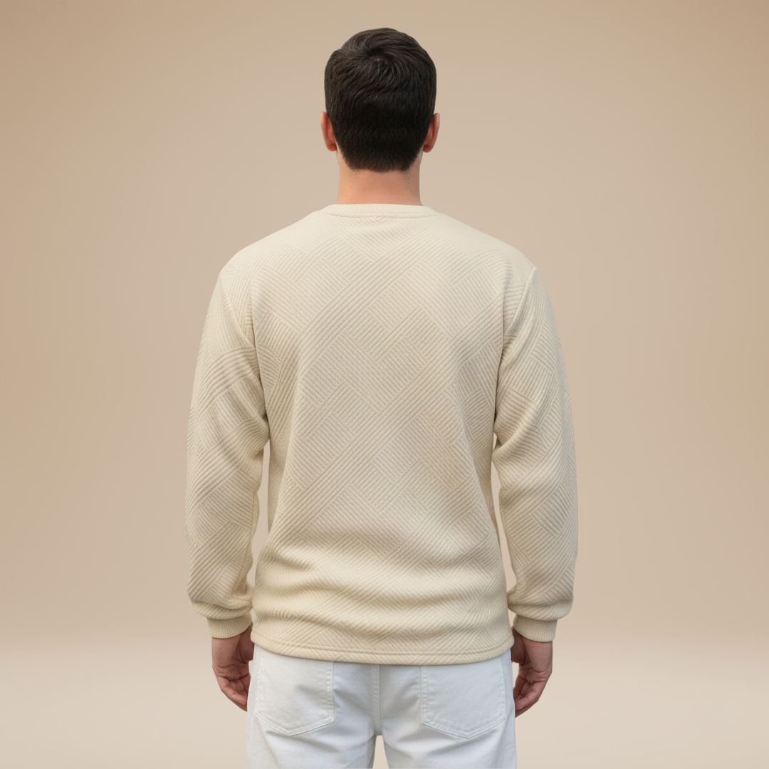 Umberto | Felpa Uomo con Motivo Geometrico Raffinato