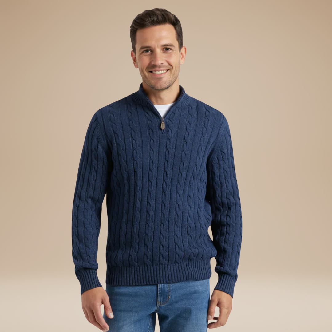 Lorenzo | Half-Zip Cable-Knit Sweater
