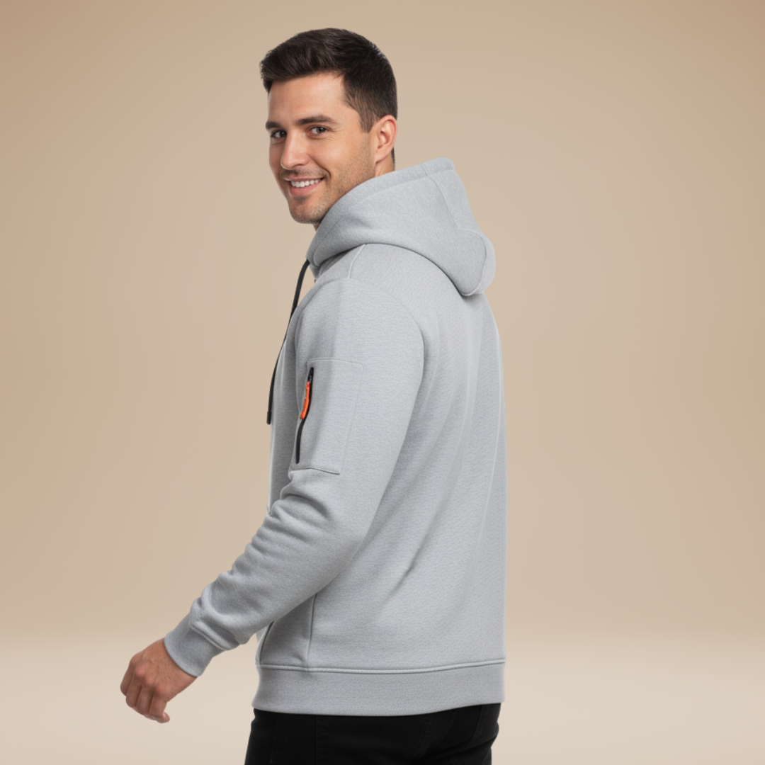 Decio | Felpa Uomo con Cappuccio e Mezza Zip Sportiva