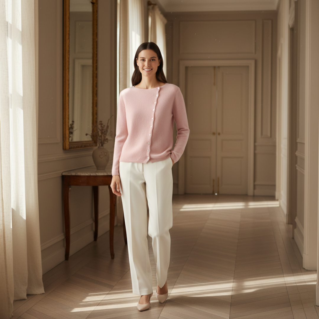 Cardigan Donna in Maglia con Bottoni Asimmetrici