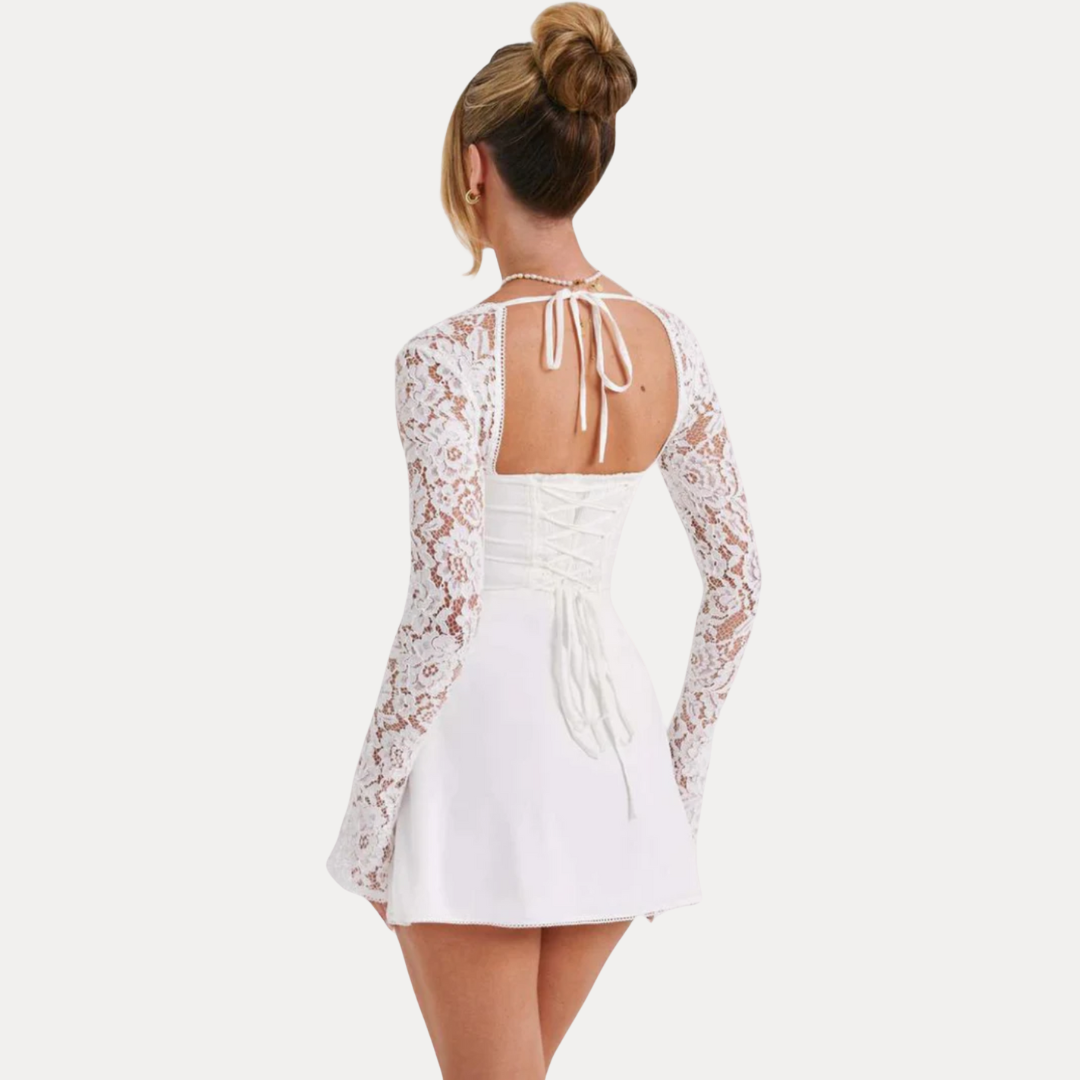 Rosalinda | Abito Corto con Pizzo e Corsetto