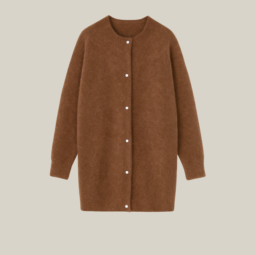 Luciana | Cappotto Lungo in Maglia Spazzolata